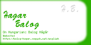 hagar balog business card