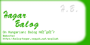 hagar balog business card